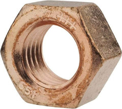 Value Collection - 3/4-10 UN Silicon Bronze Right Hand Hex Nut - 1-1/8" Across Flats, 41/64" High, Uncoated - USA Tool & Supply
