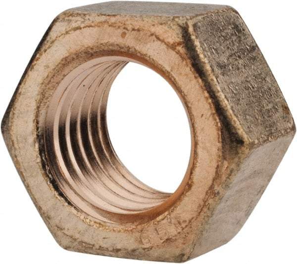 Value Collection - 7/8-9 UN Silicon Bronze Right Hand Hex Nut - 1-5/16" Across Flats, 3/4" High, Uncoated - USA Tool & Supply