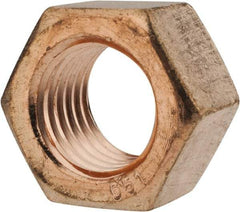 Value Collection - 1-8 UN Silicon Bronze Right Hand Hex Nut - 1-1/2" Across Flats, 55/64" High, Uncoated - USA Tool & Supply