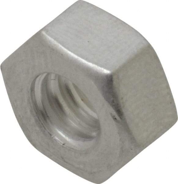 Value Collection - 1/4-20 UN Aluminum Right Hand Hex Nut - 7/16" Across Flats, 7/32" High, Uncoated - USA Tool & Supply