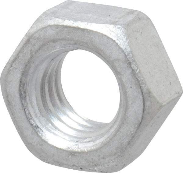 Value Collection - 5/16-18 UN Aluminum Right Hand Hex Nut - 1/2" Across Flats, 17/64" High, Aluminum-Plated Finish - USA Tool & Supply