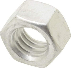 Value Collection - 3/8-16 UN Aluminum Right Hand Hex Nut - 9/16" Across Flats, 21/64" High, Uncoated - USA Tool & Supply