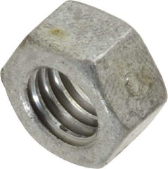 Value Collection - 3/8-16 UNC Steel Right Hand Hex Nut - 9/16" Across Flats, 21/64" High, Hot Dipped Galvanized Finish - USA Tool & Supply