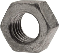 Value Collection - 7/16-14 UNC Steel Right Hand Hex Nut - 11/16" Across Flats, 3/8" High, Hot Dipped Galvanized Finish - USA Tool & Supply