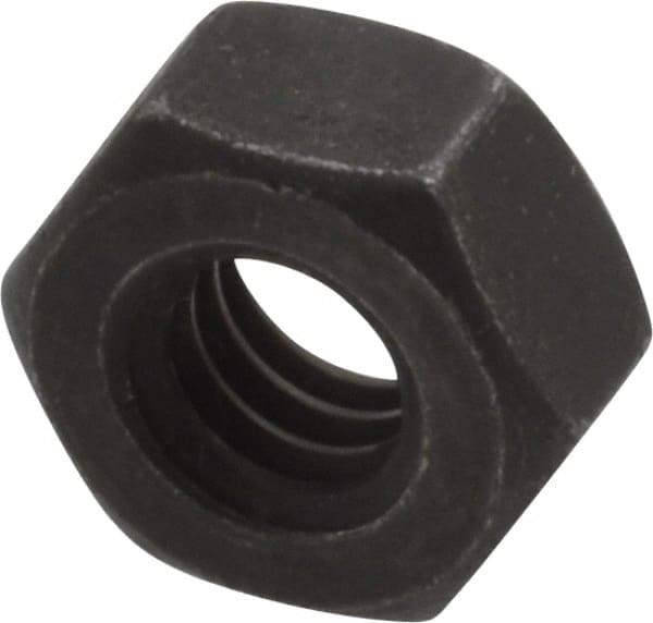 Value Collection - 1/4-20 UNC Steel Right Hand Hex Nut - 7/16" Across Flats, 7/32" High, Black Oxide Finish - USA Tool & Supply