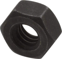 Value Collection - 1/4-20 UNC Steel Right Hand Hex Nut - 7/16" Across Flats, 7/32" High, Black Oxide Finish - USA Tool & Supply