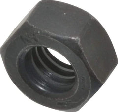 Value Collection - 5/16-18 UNC Steel Right Hand Hex Nut - 1/2" Across Flats, 17/64" High, Black Oxide Finish - USA Tool & Supply