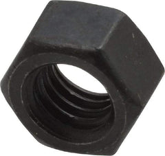 Value Collection - 3/8-16 UNC Steel Right Hand Hex Nut - 9/16" Across Flats, 21/64" High, Black Oxide Finish - USA Tool & Supply
