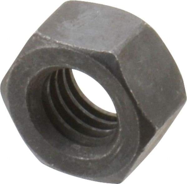 Value Collection - 7/16-14 UNC Steel Right Hand Hex Nut - 11/16" Across Flats, 3/8" High, Black Oxide Finish - USA Tool & Supply