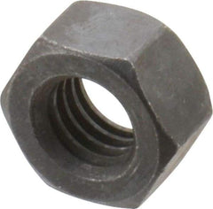 Value Collection - 7/16-14 UNC Steel Right Hand Hex Nut - 11/16" Across Flats, 3/8" High, Black Oxide Finish - USA Tool & Supply