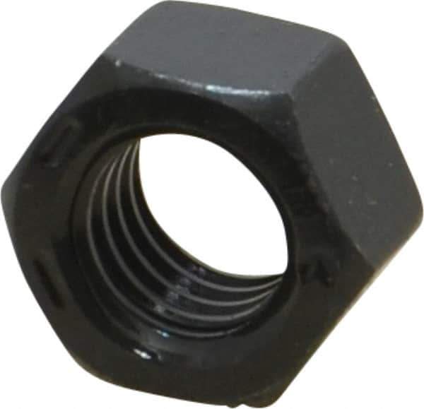 Value Collection - 1/2-13 UNC Steel Right Hand Hex Nut - 3/4" Across Flats, 7/16" High, Black Oxide Finish - USA Tool & Supply