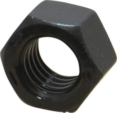 Value Collection - 1/2-13 UNC Steel Right Hand Hex Nut - 3/4" Across Flats, 7/16" High, Black Oxide Finish - USA Tool & Supply