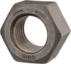 Value Collection - 1-1/8 - 7 UNC Steel Right Hand Hex Nut - 1-11/16" Across Flats, 31/32" High, Black Oxide Finish - USA Tool & Supply