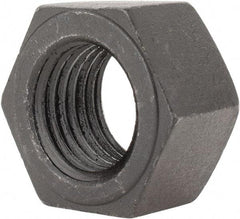 Value Collection - 1-1/2 - 6 UNC Steel Right Hand Hex Nut - 2-1/4" Across Flats, 1-9/32" High, Black Oxide Finish - USA Tool & Supply