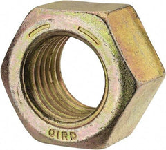 Value Collection - 1-3/8 - 6 UNC Steel Right Hand Hex Nut - 2-1/16" Across Flats, 1-11/64" High, Zinc Yellow Dichromate Finish - USA Tool & Supply