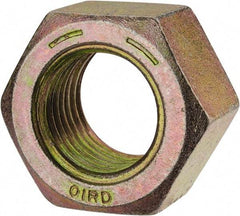 Value Collection - 1-1/2 - 6 UNC Steel Right Hand Hex Nut - 2-1/4" Across Flats, 1-9/32" High, Zinc Yellow Dichromate Finish - USA Tool & Supply