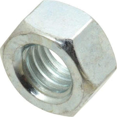 Value Collection - 7/16-14 UNC Steel Right Hand Hex Nut - 11/64" Across Flats, 3/8" High, Zinc-Plated Finish - USA Tool & Supply