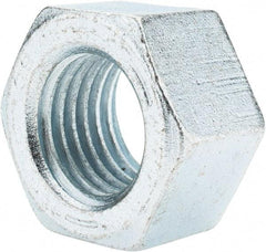 Value Collection - 1-1/4 - 7 UNC Steel Right Hand Hex Nut - 1-7/8" Across Flats, 1-1/16" High, Zinc-Plated Finish - USA Tool & Supply