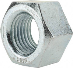 Value Collection - 1-1/2 - 6 UNC Steel Right Hand Hex Nut - 2-1/4" Across Flats, 1-9/32" High, Zinc-Plated Finish - USA Tool & Supply