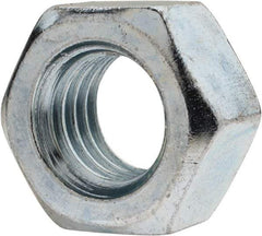 Value Collection - 9/16-12 UN Steel Right Hand Hex Nut - 7/8" Across Flats, 31/64" High, Zinc-Plated Finish - USA Tool & Supply