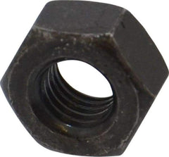 Value Collection - 1/4-28 UNF Steel Right Hand Hex Nut - 7/16" Across Flats, 7/32" High, Black Oxide Finish - USA Tool & Supply