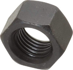 Value Collection - 3/8-24 UNF Steel Right Hand Hex Nut - 9/16" Across Flats, 21/64" High, Black Oxide Finish - USA Tool & Supply