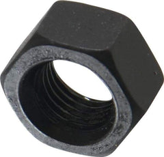 Value Collection - 7/16-20 UNF Steel Right Hand Hex Nut - 11/16" Across Flats, 3/8" High, Black Oxide Finish - USA Tool & Supply