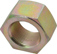 Value Collection - 1-1/2 - 12 UN Steel Right Hand Hex Nut - 2-1/4" Across Flats, 1-9/32" High, Zinc Yellow Dichromate Finish - USA Tool & Supply