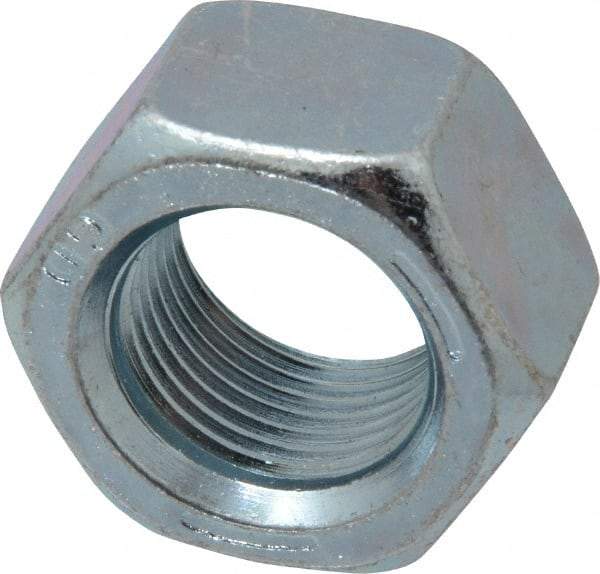 Value Collection - 3/4-16 UNF Steel Right Hand Hex Nut - 1-1/8" Across Flats, 0.6406" High, Zinc-Plated Finish - USA Tool & Supply