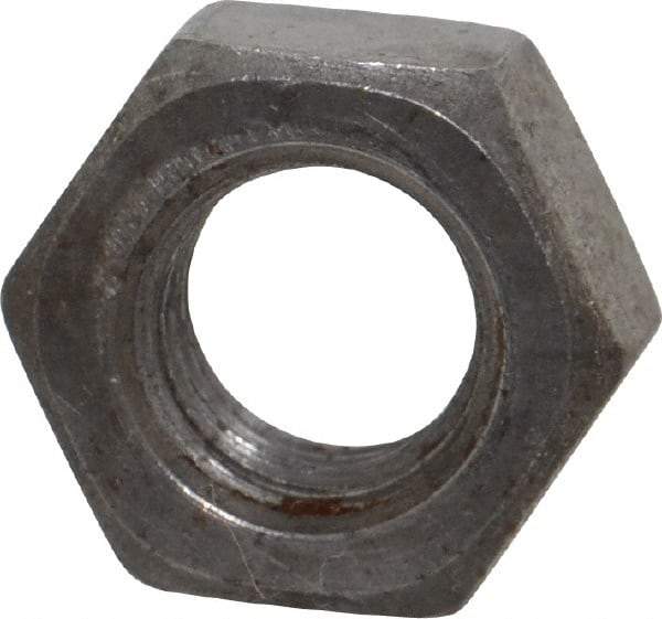 Value Collection - 7/16-14 UNC Steel Right Hand Hex Nut - 11/16" Across Flats, 3/8" High, Uncoated - USA Tool & Supply
