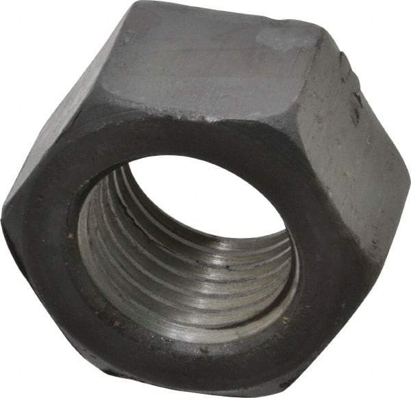Value Collection - 2 - 4-1/2 UNC Steel Right Hand Hex Nut - 3" Across Flats, 1-23/32" High, Uncoated - USA Tool & Supply