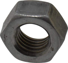 Value Collection - 5/16-24 UNF Steel Right Hand Hex Nut - 1/2" Across Flats, 0.2656" High, Uncoated - USA Tool & Supply