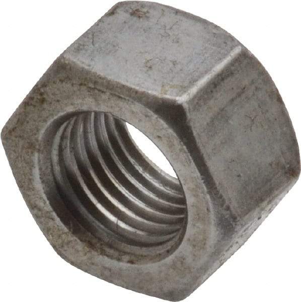 Value Collection - 3/8-24 UNF Steel Right Hand Hex Nut - 9/16" Across Flats, 0.3281" High, Uncoated - USA Tool & Supply