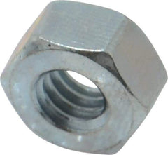 Value Collection - 1/4-20 UNC Steel Left Hand Hex Nut - 7/16" Across Flats, 7/32" High, Uncoated - USA Tool & Supply