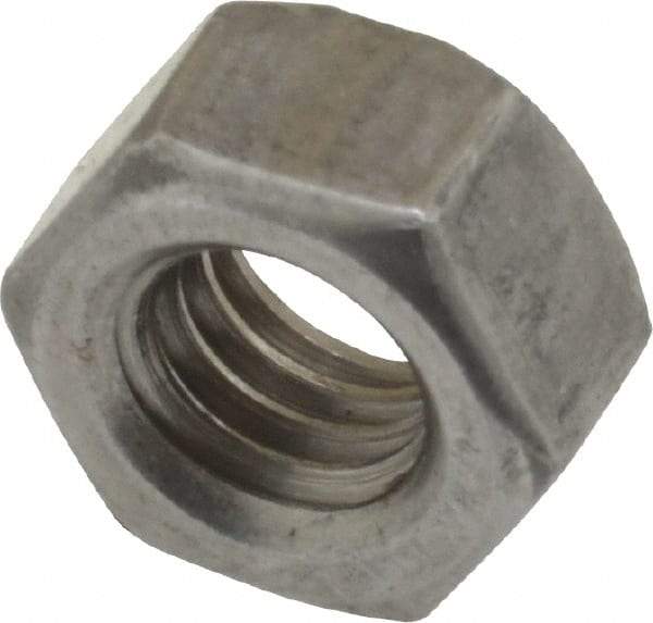 Value Collection - 5/16-18 UNC Steel Left Hand Hex Nut - 1/2" Across Flats, 17/64" High, Uncoated - USA Tool & Supply