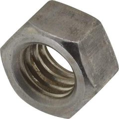 Value Collection - 3/8-16 UNC Steel Left Hand Hex Nut - 9/16" Across Flats, 21/64" High, Uncoated - USA Tool & Supply