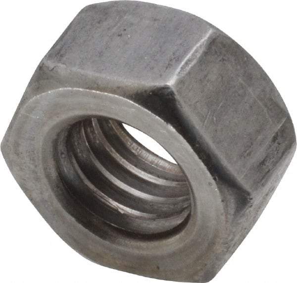Value Collection - 7/16-14 UNC Steel Left Hand Hex Nut - 11/16" Across Flats, 3/8" High, Uncoated - USA Tool & Supply