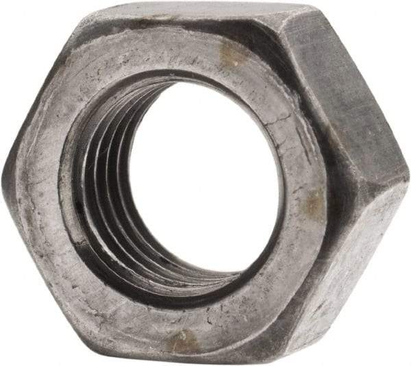 Value Collection - 5/16-24 UNF Steel Left Hand Hex Nut - 1/2" Across Flats, 17/64" High, Uncoated - USA Tool & Supply