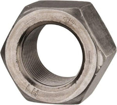Value Collection - 1-14 UNF Steel Left Hand Hex Nut - 1-1/2" Across Flats, 55/64" High, Uncoated - USA Tool & Supply