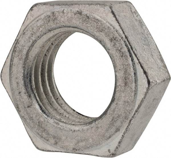 Value Collection - 1-1/8 - 7 UN Steel Right Hand Hex Jam Nut - 2-1/4" Across Flats, 27/32" High, Zinc-Plated Finish - USA Tool & Supply