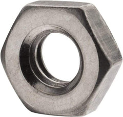 Value Collection - 1/4-20 UNC Steel Left Hand Hex Jam Nut - 7/16" Across Flats, 5/32" High, Uncoated - USA Tool & Supply