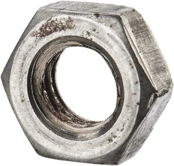 Value Collection - 5/16-18 UNC Steel Left Hand Hex Jam Nut - 1/2" Across Flats, 3/16" High, Uncoated - USA Tool & Supply