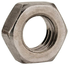 Value Collection - 3/8-16 UNC Steel Left Hand Hex Jam Nut - 9/16" Across Flats, 7/32" High, Uncoated - USA Tool & Supply