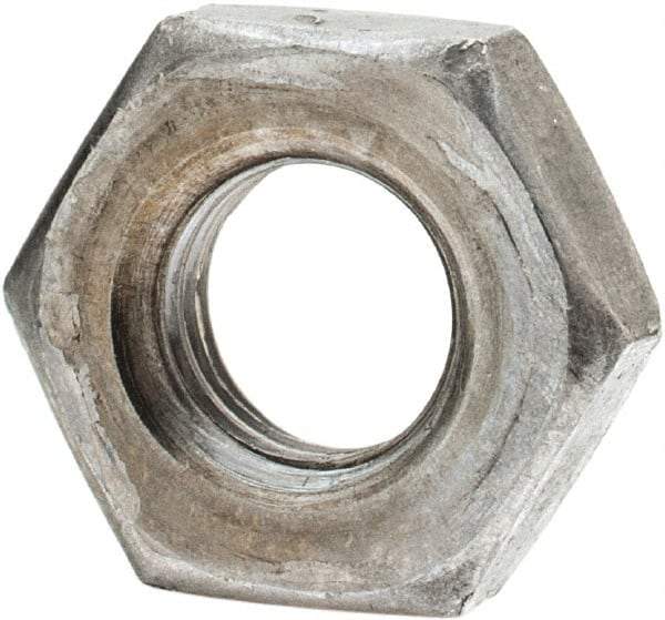 Value Collection - 1/4-28 UNF Steel Left Hand Hex Jam Nut - 7/16" Across Flats, 5/32" High, Uncoated - USA Tool & Supply