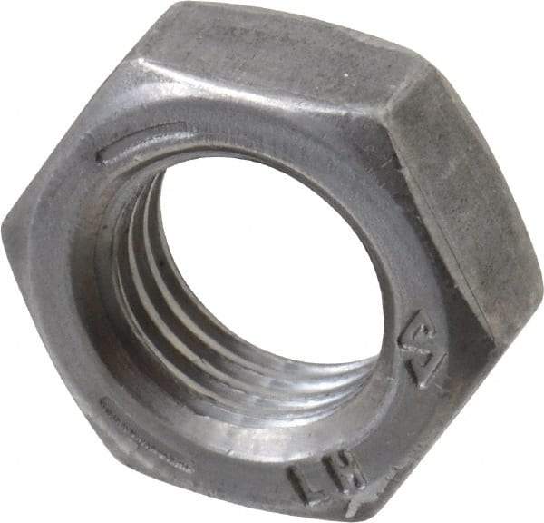 Value Collection - 3/8-24 UNF Steel Left Hand Hex Jam Nut - 9/16" Across Flats, 7/32" High, Uncoated - USA Tool & Supply