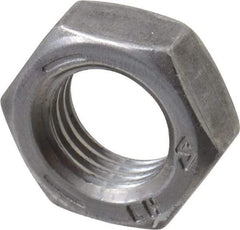 Value Collection - 3/8-24 UNF Steel Left Hand Hex Jam Nut - 9/16" Across Flats, 7/32" High, Uncoated - USA Tool & Supply