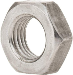 Value Collection - 7/16-20 UNF Steel Left Hand Hex Jam Nut - 11/16" Across Flats, 1/4" High, Uncoated - USA Tool & Supply