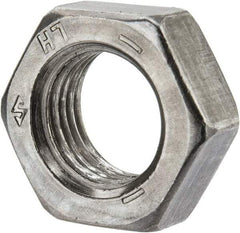 Value Collection - 1/2-20 UNF Steel Left Hand Hex Jam Nut - 3/4" Across Flats, 5/16" High, Uncoated - USA Tool & Supply