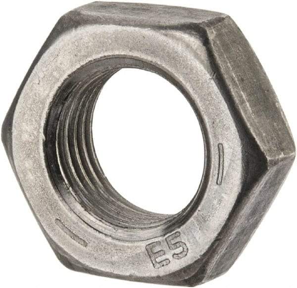 Value Collection - 9/16-18 UNF Steel Left Hand Hex Jam Nut - 7/8" Across Flats, 5/16" High, Uncoated - USA Tool & Supply