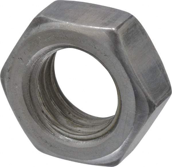 Value Collection - 1/2-13 UNC Steel Right Hand Hex Jam Nut - 3/4" Across Flats, 5/16" High, Uncoated - USA Tool & Supply